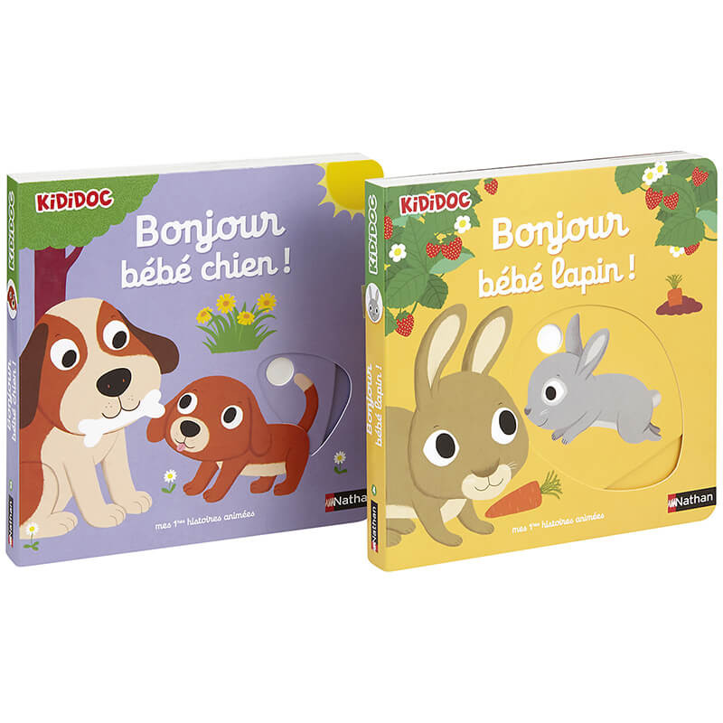 Bonjour bébé lapin ! livre animé kididoc - dès 1 an