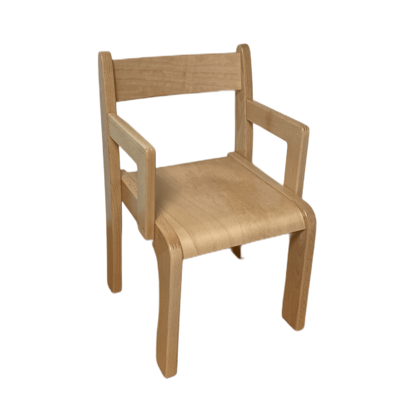 Chaise en bois avec accoudoirs