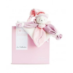 Doudou ours rose 24 cm