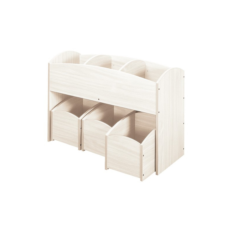 1 bac à livres 3 cases + 1 lot de 3 bacs à livres 1 case - Offre