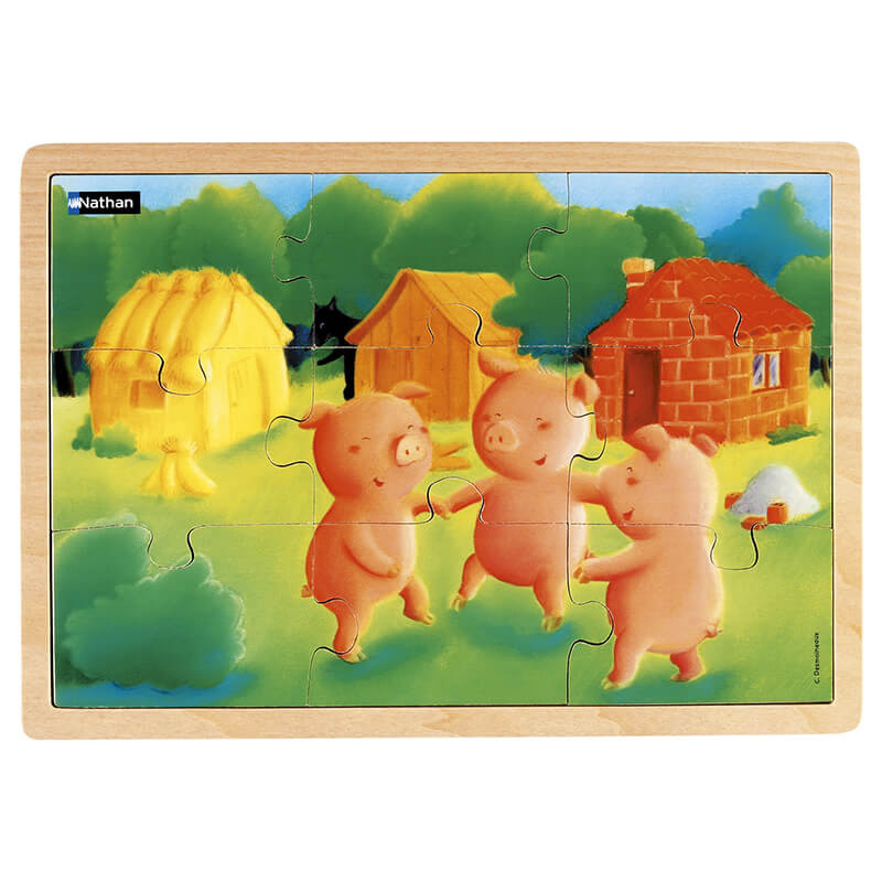 Puzzle enfant en bois à encastrement Animaux 9 pièces - La Magie